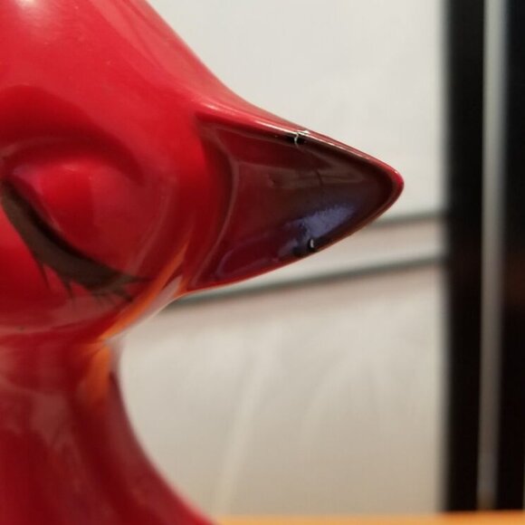 MCM Ceramic Red Siamese Cat Long Neck Kitty Figurine - Approx 13" tall - Picture 9 of 9